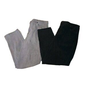 Gloria Vanderbilt Women's 16W Black And Gray Jeans 36x30 Lot Of Two